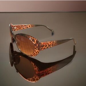 Panama Jack Women’s Sunglasses Leopard Pattern Brown Orange